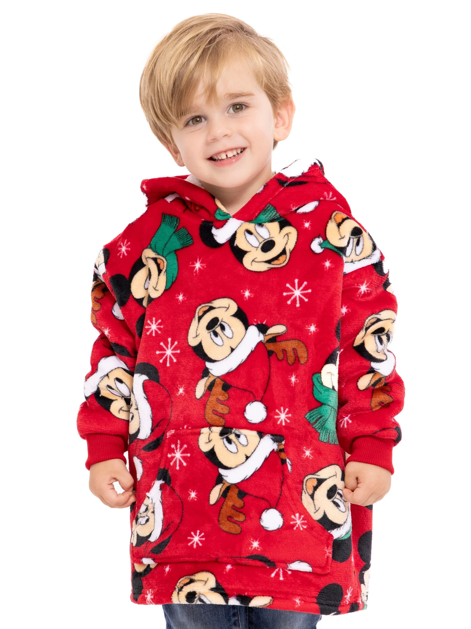 Disney Mickey Mouse Toddler Boys Cozy Hoodie with Faux Shearling Lining, Sizes 12M-5T | Walmart (US)
