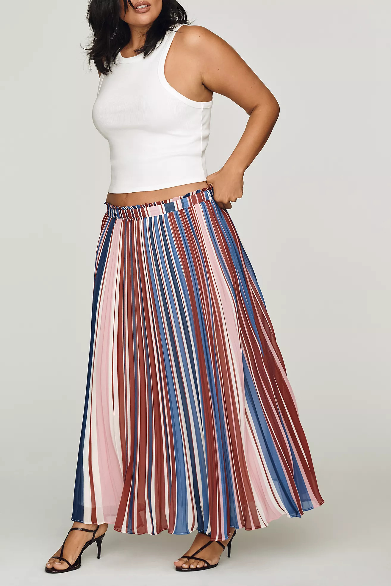 Maeve Sheer Pleated Maxi Skirt | Anthropologie (US)