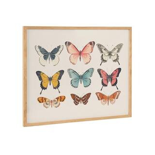 Gallery Vintage Style Muted Pastel Butterflies II by The Creative Bunch Studio Natural Framed Art... | The Home Depot