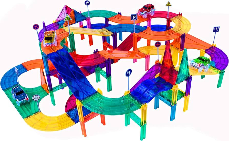 PicassoTiles 150 Piece Race Car Track Building Block Educational Toy Set Magnet Tile Magnetic Blo... | Amazon (US)