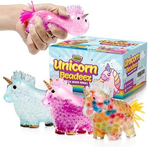YoYa Toys Beadeez Unicorn Squishy Stress Balls Toy (3-Pack) for Girls, Boys, or Adults - Colorful... | Amazon (US)