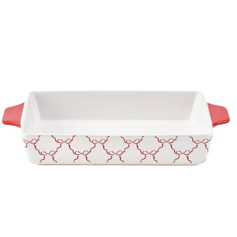 Holiday Time 9" x 13" Red Bow Ceramics Bake & Serve Dish | Walmart (US)