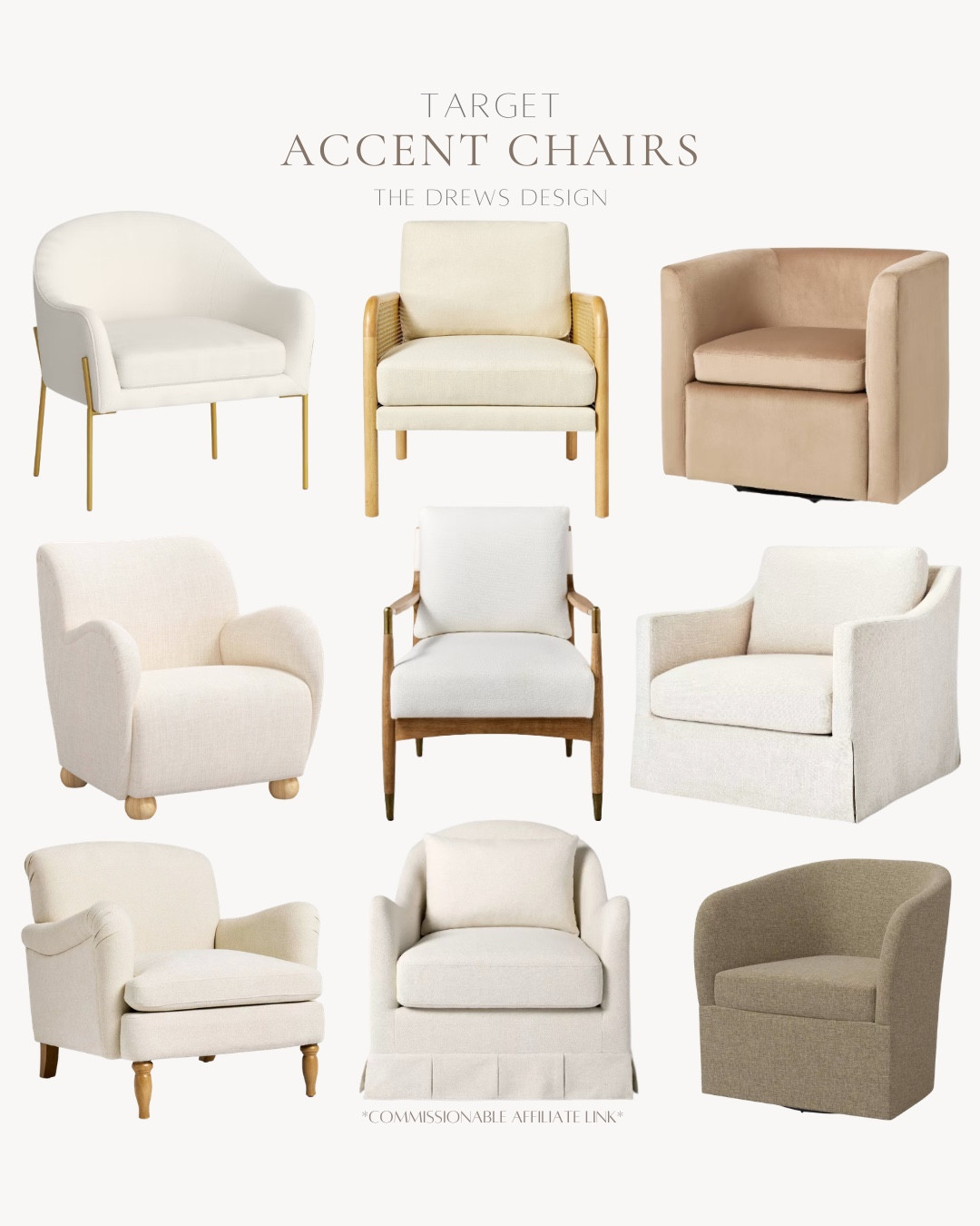 Loving these neutral accent chairs from Target!

Neutral furniture, accent chair, home decor, furniture 

#LTKSeasonal #LTKSaleAlert #LTKHome