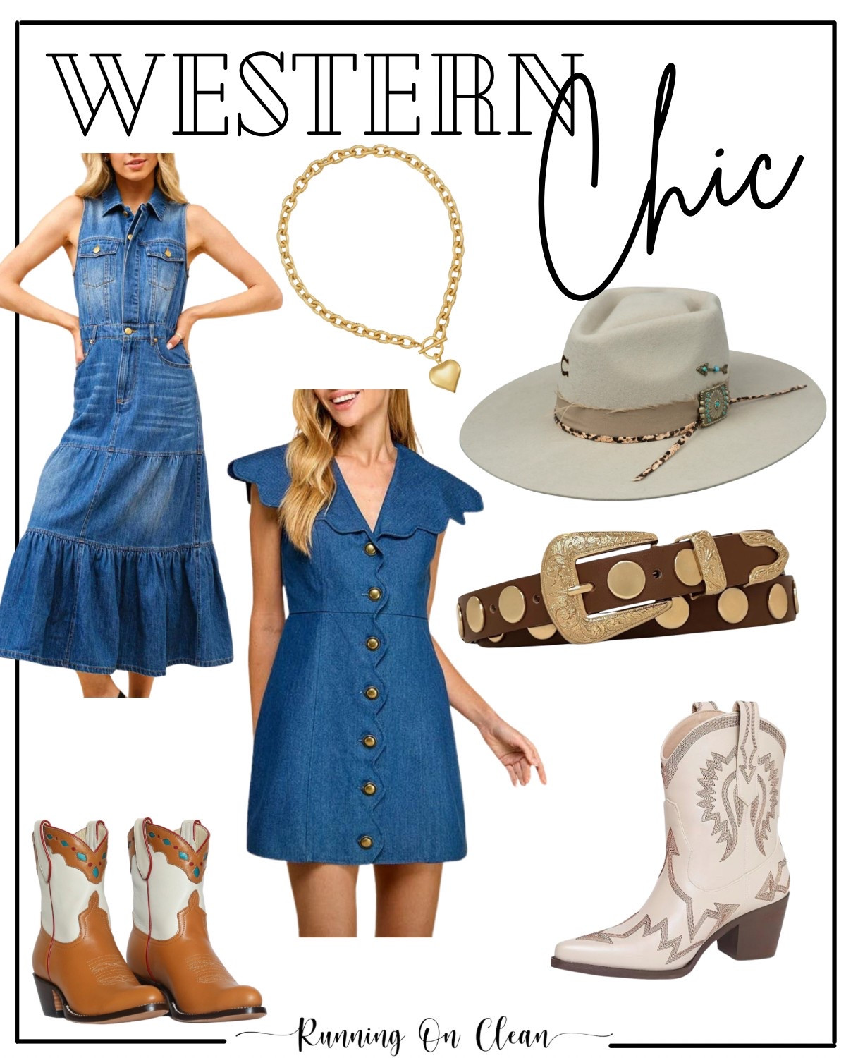 Western Wear, western chic, rodeo outfit, denim dresses, western inspo, rodeo fashion, cowboy boots, boots, rodeo 

#LTKStyleTip #LTKOver40