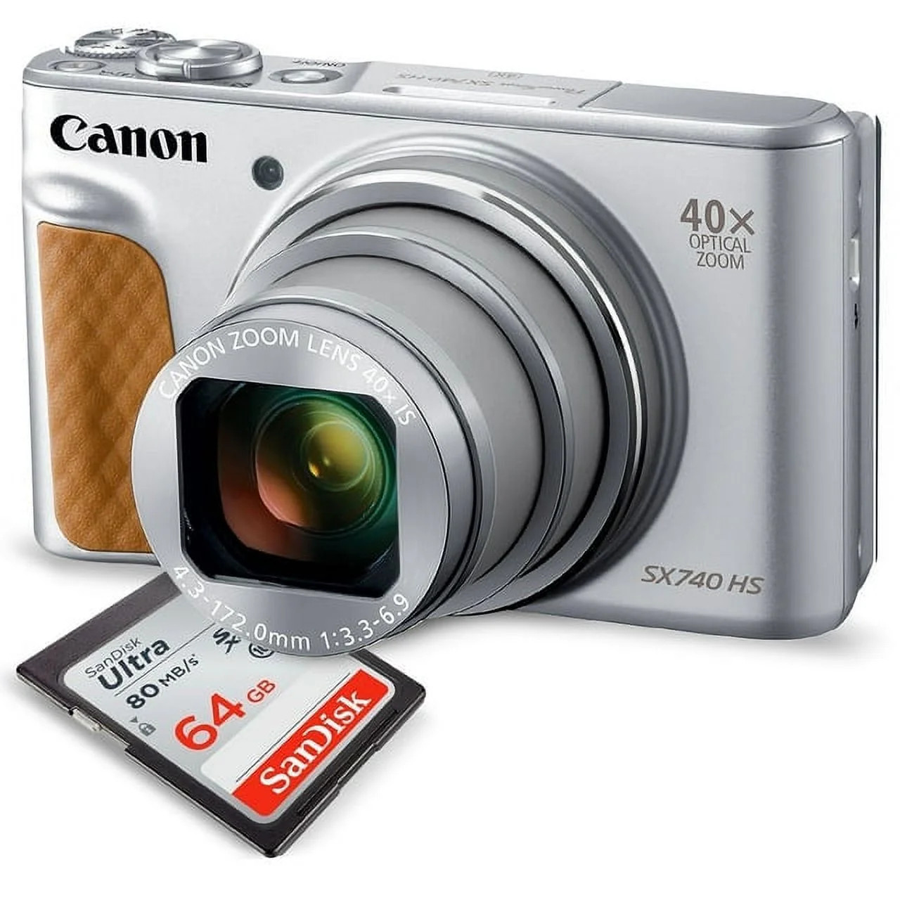 Canon PowerShot SX740 HS Digital Camera (Silver) with 64GB Card | Walmart (US)