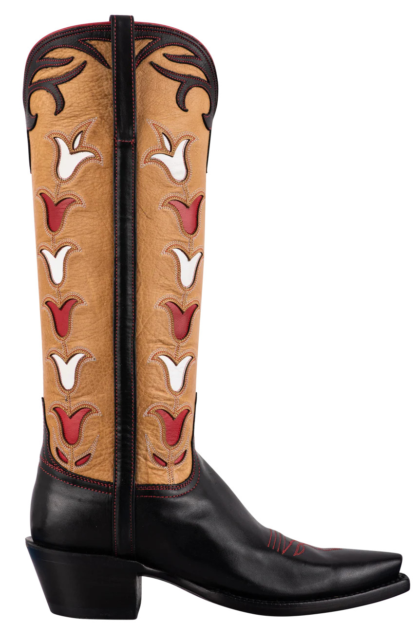 Lucchese Women's Black Tulip Cowgirl Boots | Pinto Ranch | Pinto Ranch