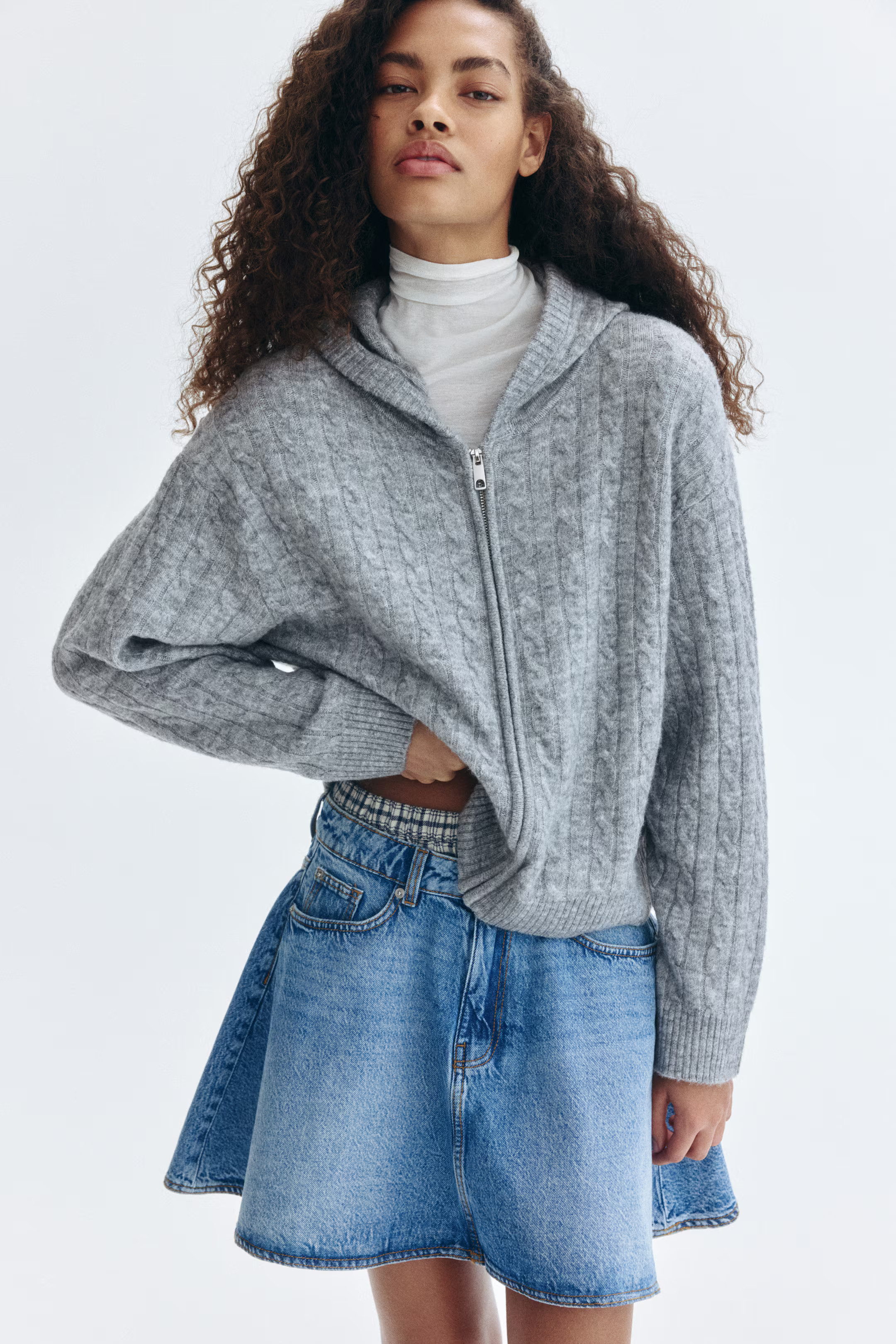 Cable-Knit Cardigan with Zipper | H&M (US + CA)