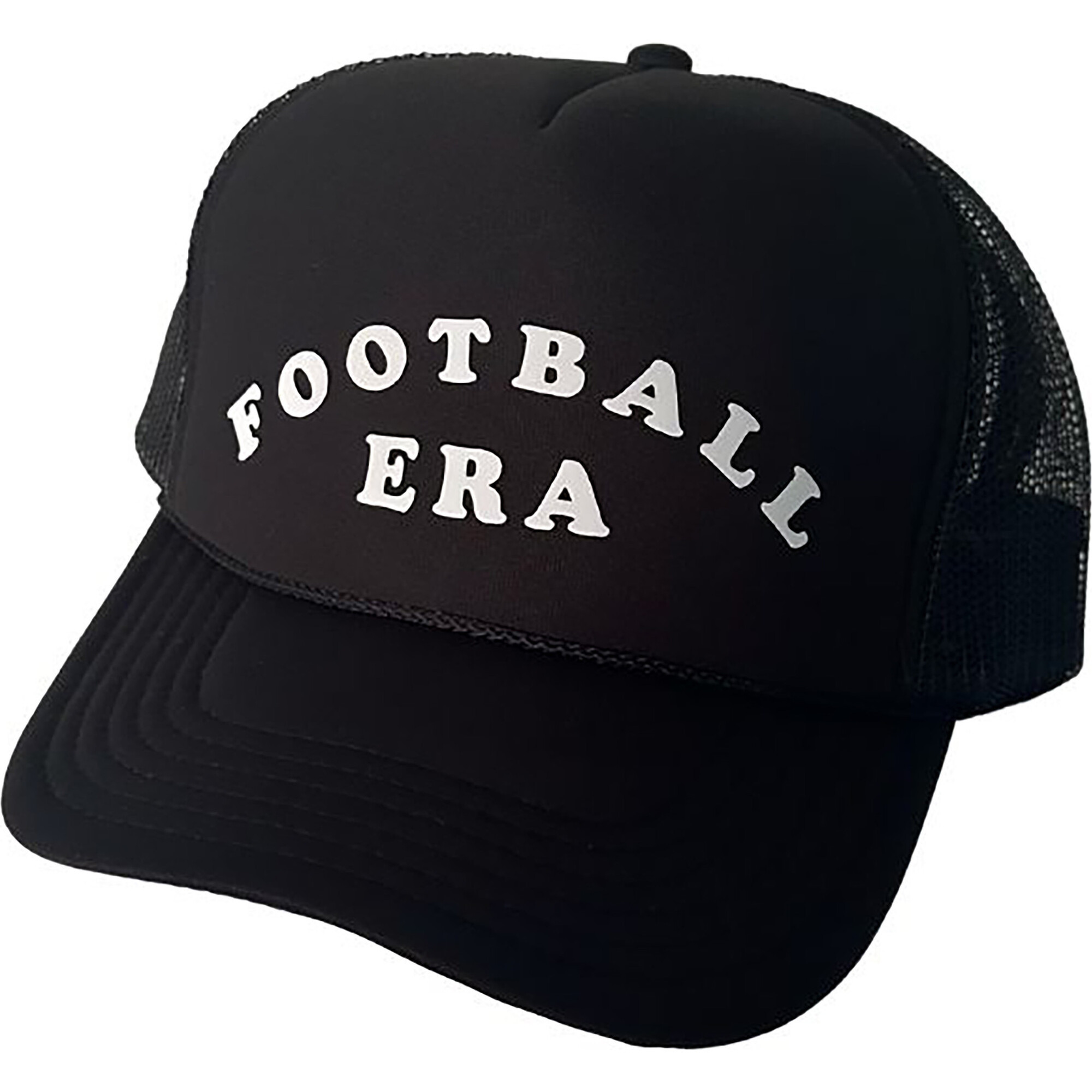 Adult Football Era Embroidered Foam Trucker Hat, Black | Maisonette