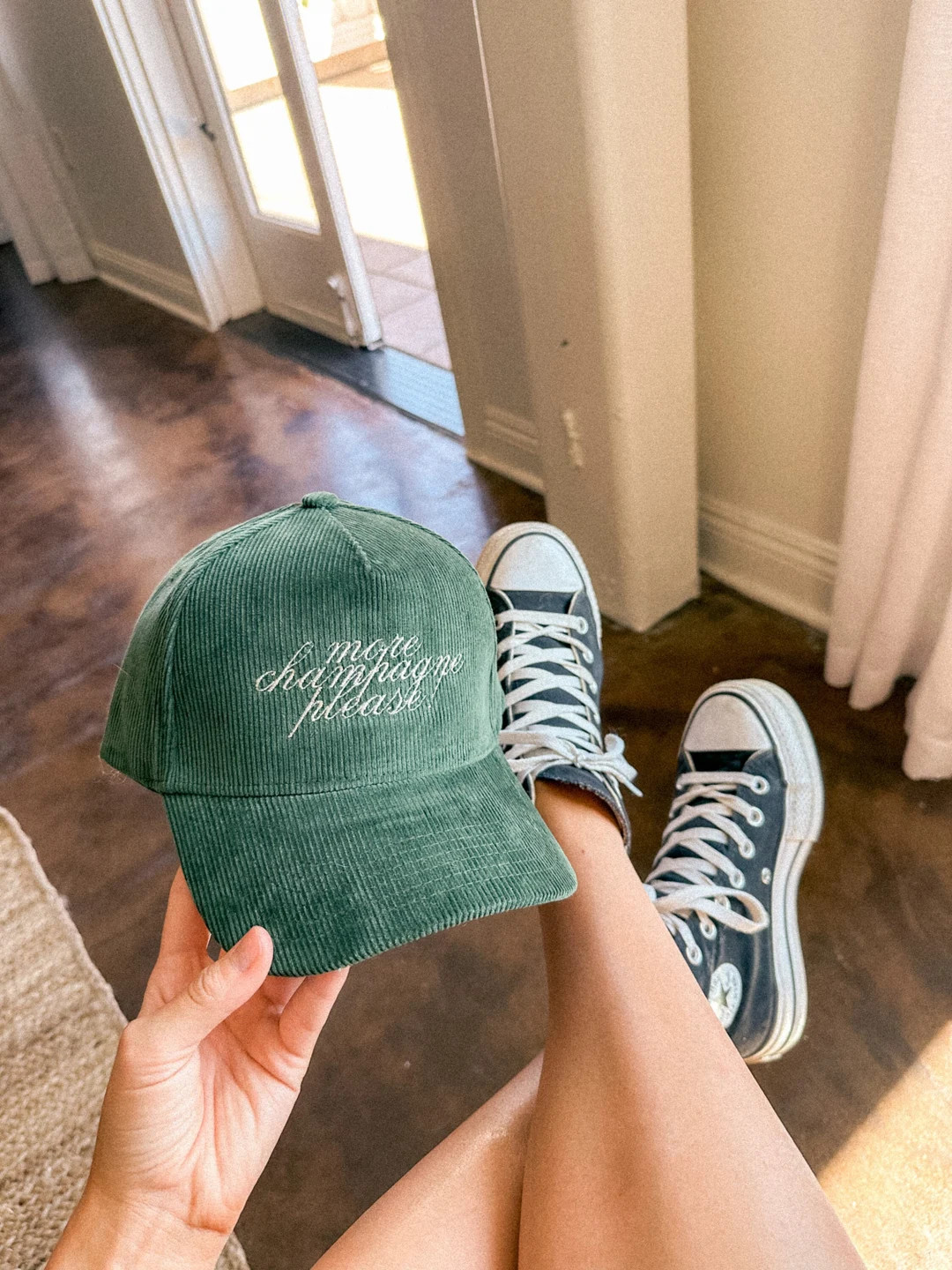 More Champagne Please Corduroy Trucker Hat Green Trendy Trucker Hat Women Forest Green Corduroy E... | Etsy (US)