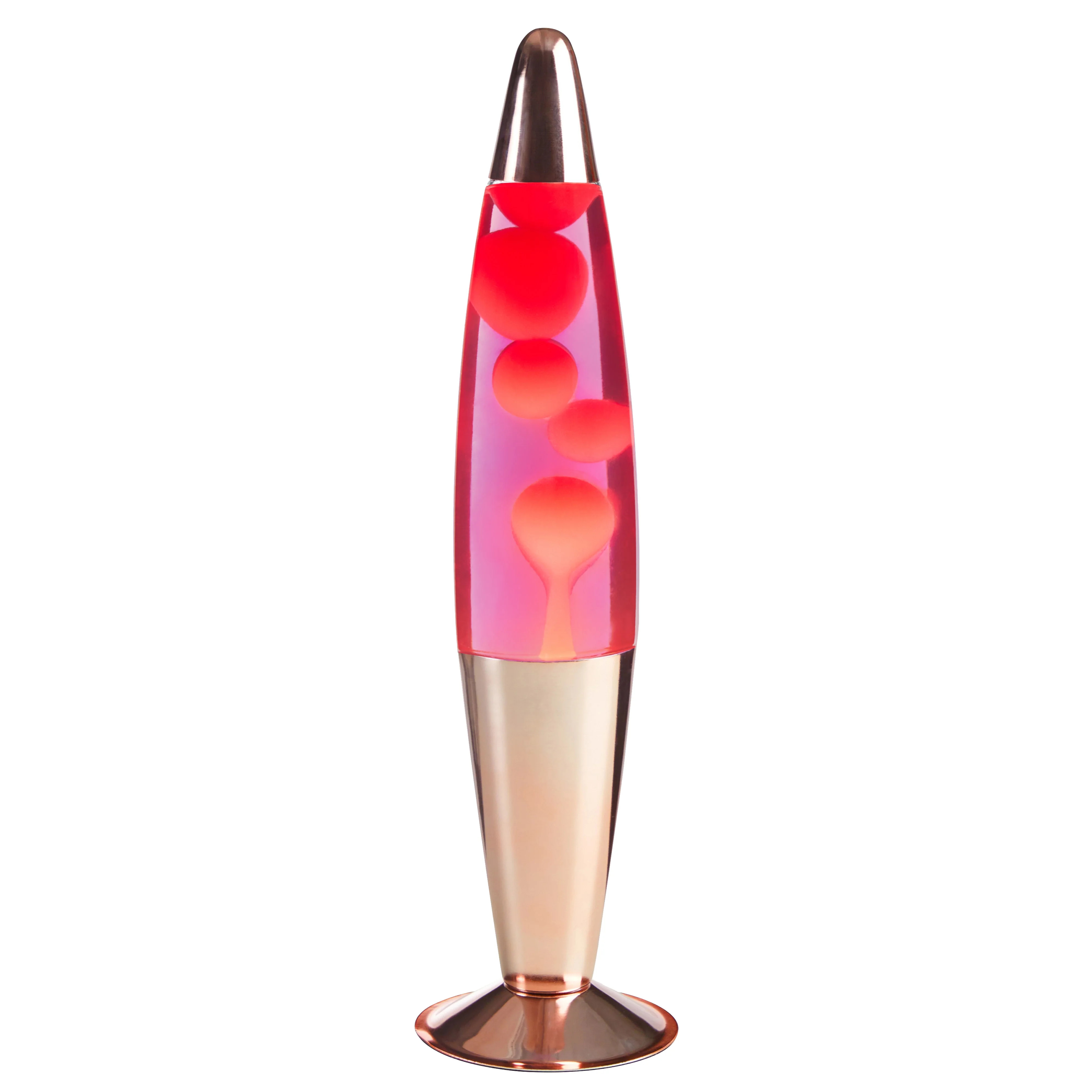 Urban Shop, 16" Rose Gold LED Motion Volcano Lamp, Pink Wax in Pink Liquid, Chrome Metal Base | Walmart (US)
