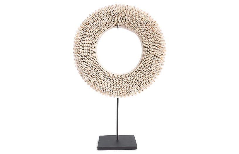 28" Cowry Shell Large Necklace on Stand, Natural | One Kings Lane