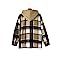 SHEWIN Womens Long Sleeve Button Down Plaid Shirts Flannel Hooded Shacket Jacket Hoodie Coats | Amazon (US)