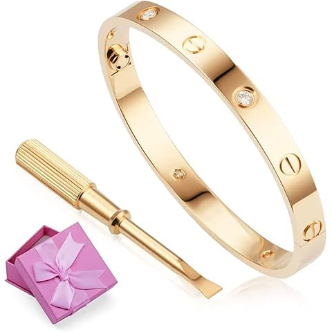 Love Bracelet Women's Titanium Stainless Steel Bracelet Jewelry with Screwdriver-Screw and Box Br... | Amazon (US)