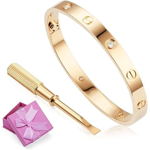 Love Bracelet Women's Titanium Stainless Steel Bracelet Jewelry with Screwdriver-Screw and Box Br... | Amazon (US)