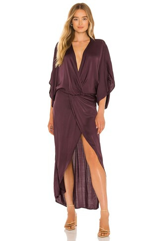 Young, Fabulous & Broke Siren Satin Dress in Chocolate from Revolve.com | Revolve Clothing (Global)