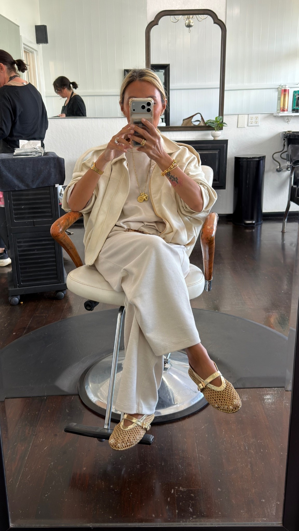 Hair retouch day! Rainy day in Hawaii calls for a cute sweater.  Wearing a size xs. Zara kids set is a size 11/12! Alaia flats ❤️

#LTKPetite #LTKdayinmylife #LTKOver40