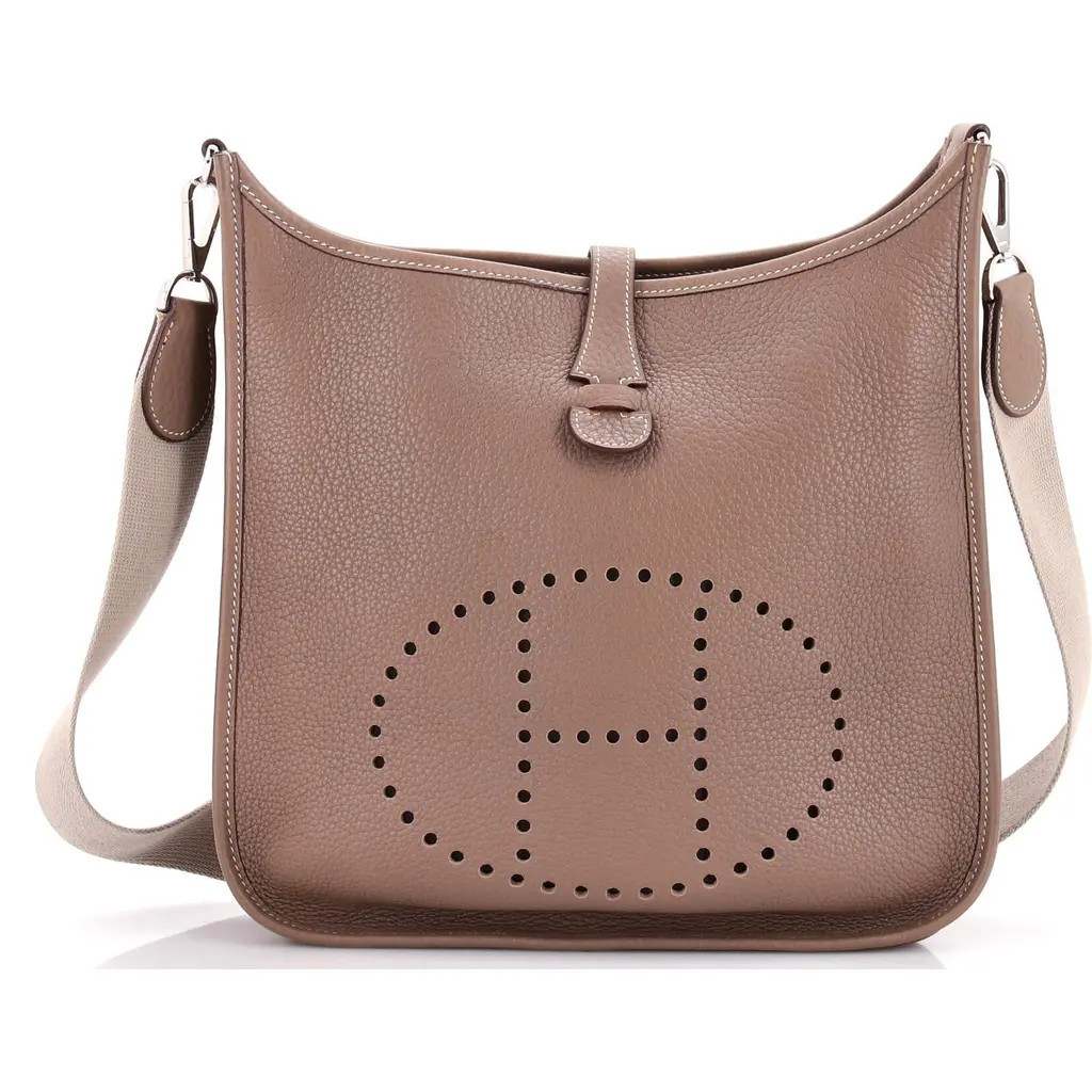 Pre-Owned Hermes Evelyne Bag Gen I Clemence PM in Etoupe at Nordstrom, Size Small | Nordstrom