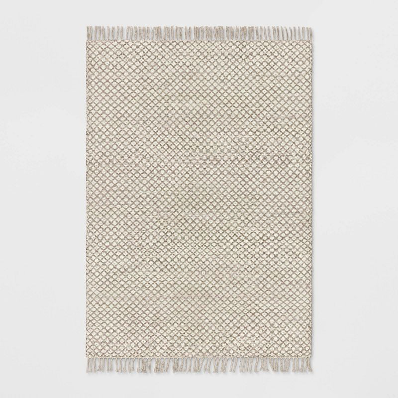 7'x10' Belknap Woven Diamond Scatter Rug Cream - Threshold™ | Target