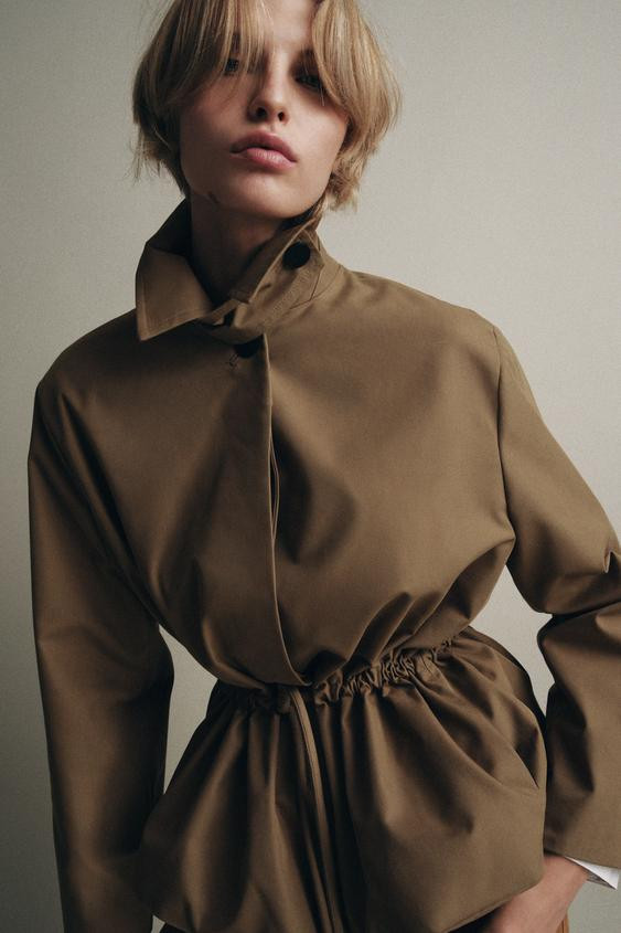 ZW COLLECTION SHORT PARKA WITH ADJUSTABLE WAIST | Zara US