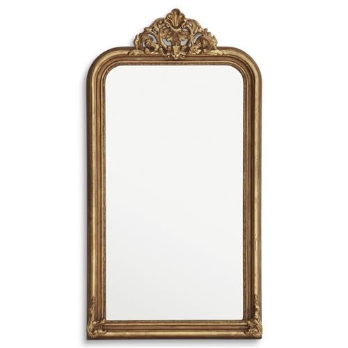 Eichholtz Boulogne Guilded French Country Antique Gold Leaf Floor Mirror | Kathy Kuo Home