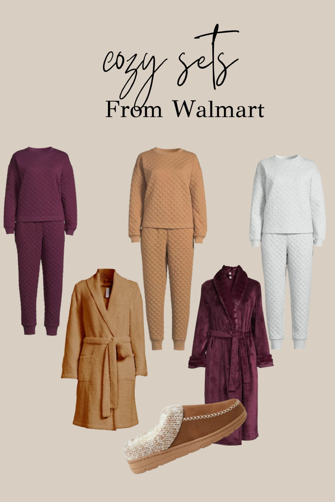 Cozy sets in the perfect fall pallet from Walmart. Loving how soft these are. Mix and match the robes too!  All from @walmartfashion #walmartfashion
#LTKHoliday#LTKstyletip#LTKSeasonal

#LTKSeasonal #LTKunder50 #LTKstyletip