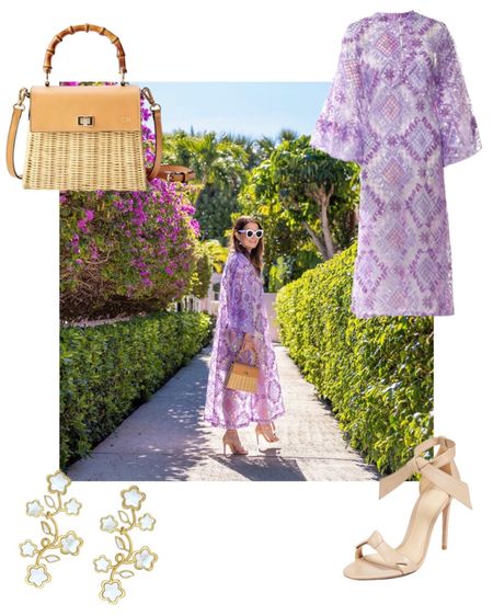 Vacation outfits featuring a caftan, statement earrings, sandals, wicker bag. 

#LTKFind #LTKsalealert #LTKitbag

#LTKGiftGuide #LTKSeasonal #LTKtravel