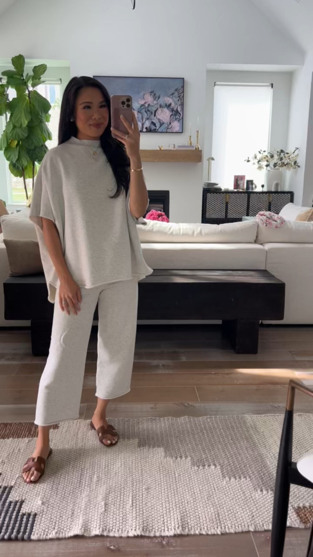 Love this travel set outfit that comes in one size fits all top! Wearing size XS in the bottoms. 100% cotton and perfect for year round use. Paired it with sandals for an elevated look 

#LTKStyleTip #LTKSeasonal