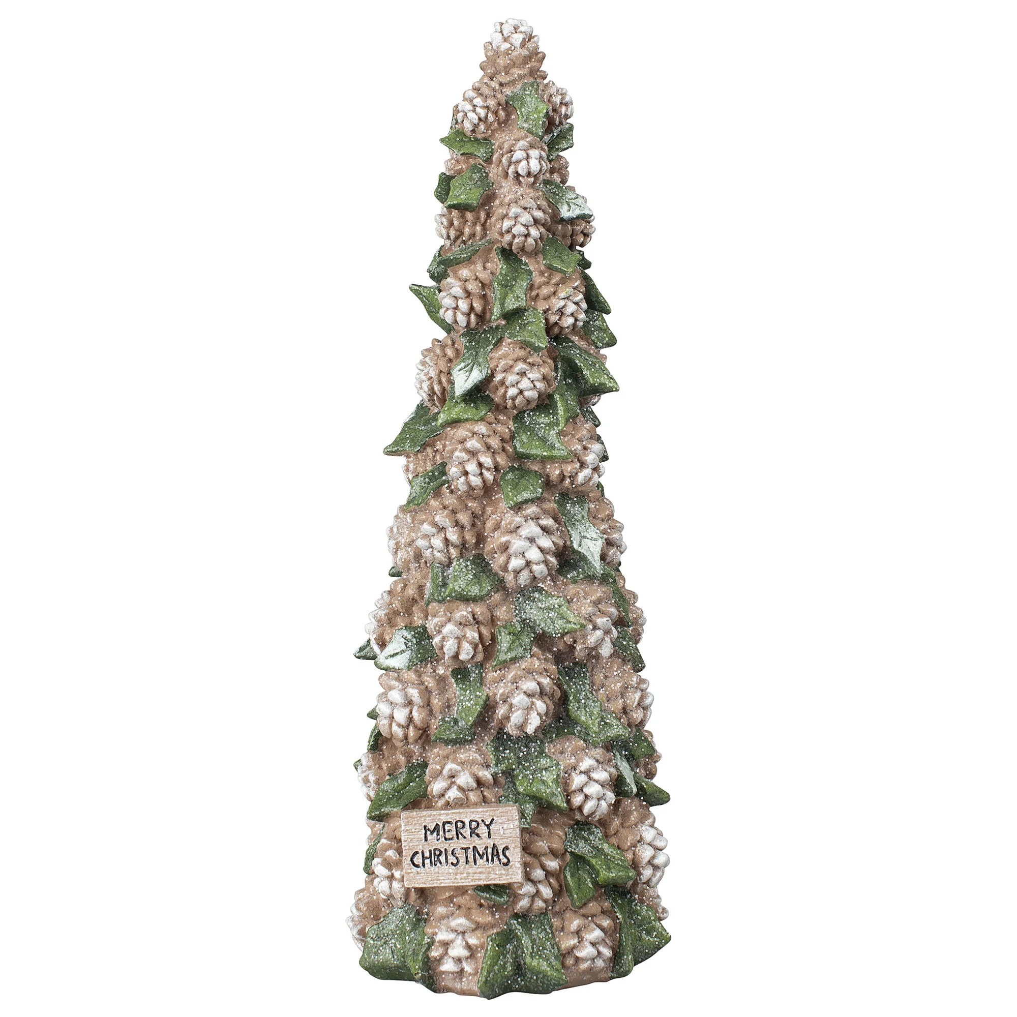 Large Brown Polyresin Pinecone Tree Christmas Tabletop Decoration, 14.4 in, by Holiday Time | Walmart (US)