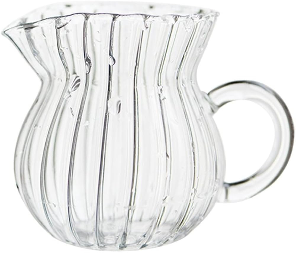 Creative Embossed Stripe Clear Crystal Glass Creamer Pitcher/Serving Pitcher/Sauce Pitcher/Milk C... | Amazon (US)