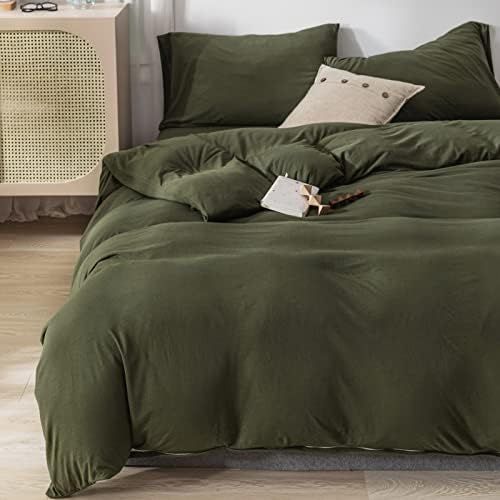 MWL Toy Olive Green Duvet Cover King, Jersey Duvet Cover Set Soft T-Shirt Cotton, Green Duvet Cov... | Amazon (CA)