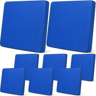 8 Pcs Patio Cushion Covers, Stretch Outdoor Cushion Cover Replacement for Patio Furniture Sofa Couch Slipcovers, Blue | The Home Depot