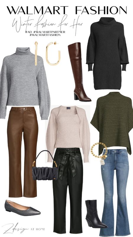 Shop my @walmartfashion gift guide, winter fashion and holiday wear picks for her from Walmart!  I love the quality and value I get from Walmart fashion and I know you will too.  Happy Shopping!
#walmartpartner #walmartfashion
#LTKfashion #LTKGiftGuide #giftguide

Faux leather pants, mock wrap sweater, over the knee boots, sweater dress, rouched purse, black western booties 
Holiday dress 

#LTKHoliday #LTKunder50 #LTKSeasonal