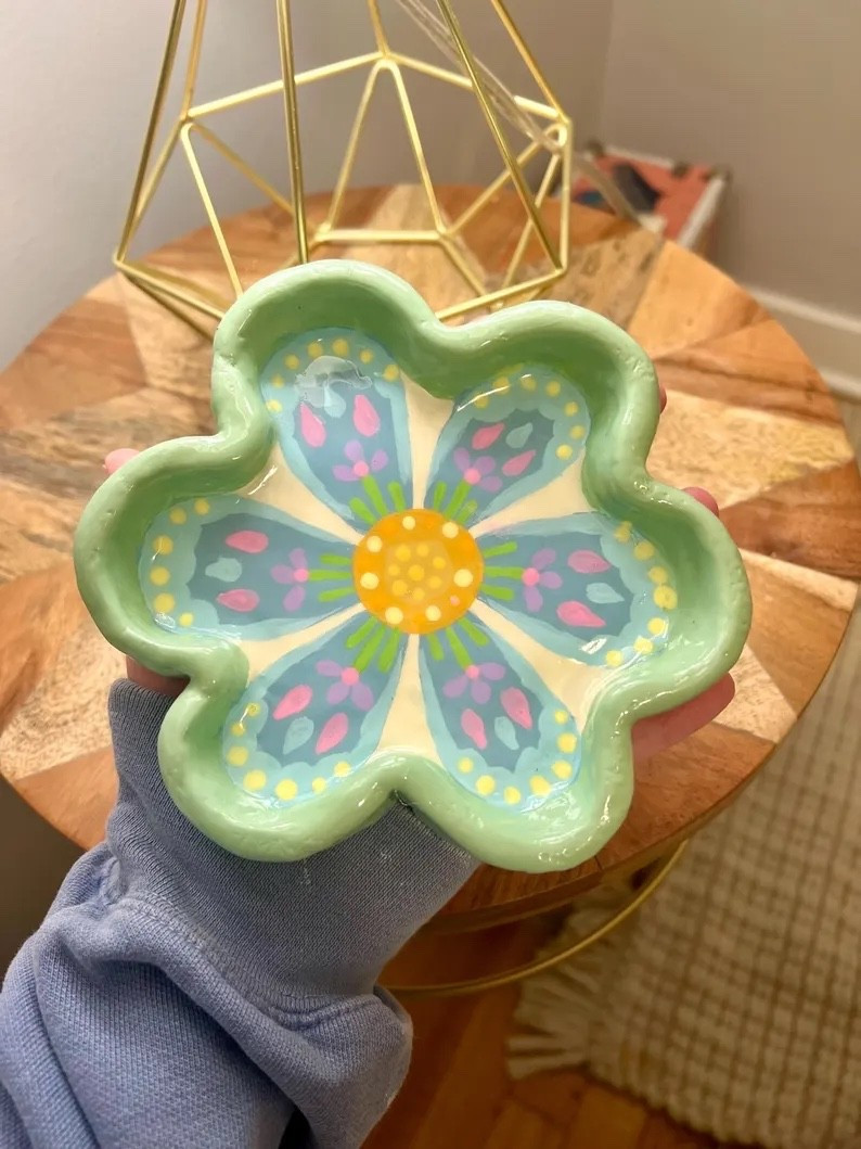 This clay tray makes me happy. Perfect for jewelry, hair accessories, daily meds, anything. 🌸 #etsy #accessory #floral #summer #homemade #giftidea #giftforher 

#LTKSeasonal #LTKHome #LTKU