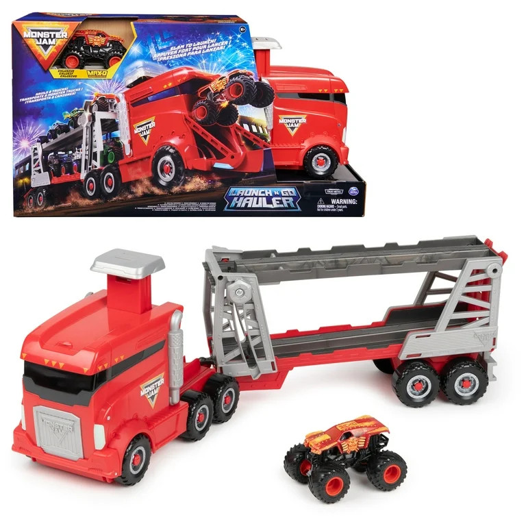 Monster Jam, 2-in-1 Launch N’ Go Hauler Playset and Storage with Exclusive Monster Truck (New) | Walmart (US)