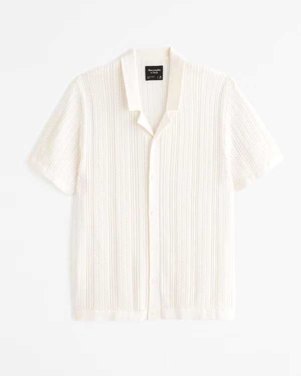 Men's Retro Button-Through Sweater Polo | Men's Tops | Abercrombie.com | Abercrombie & Fitch (US)