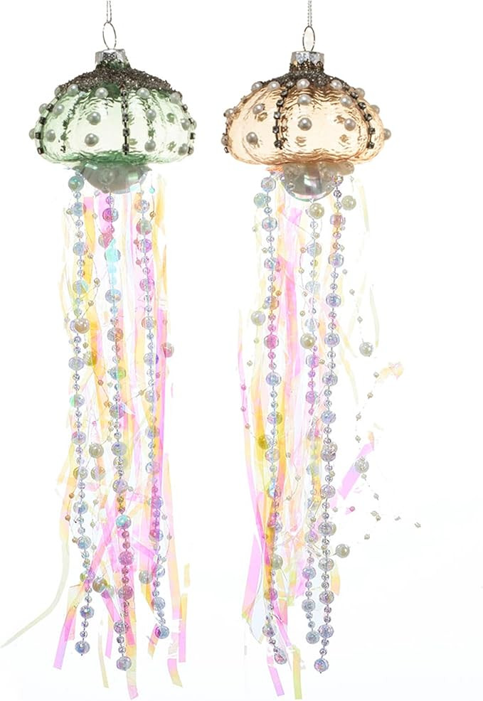 Kurt Adler 12 Inch Glass Jellyfish Christmas Ornaments, Set of 2 | Amazon (CA)