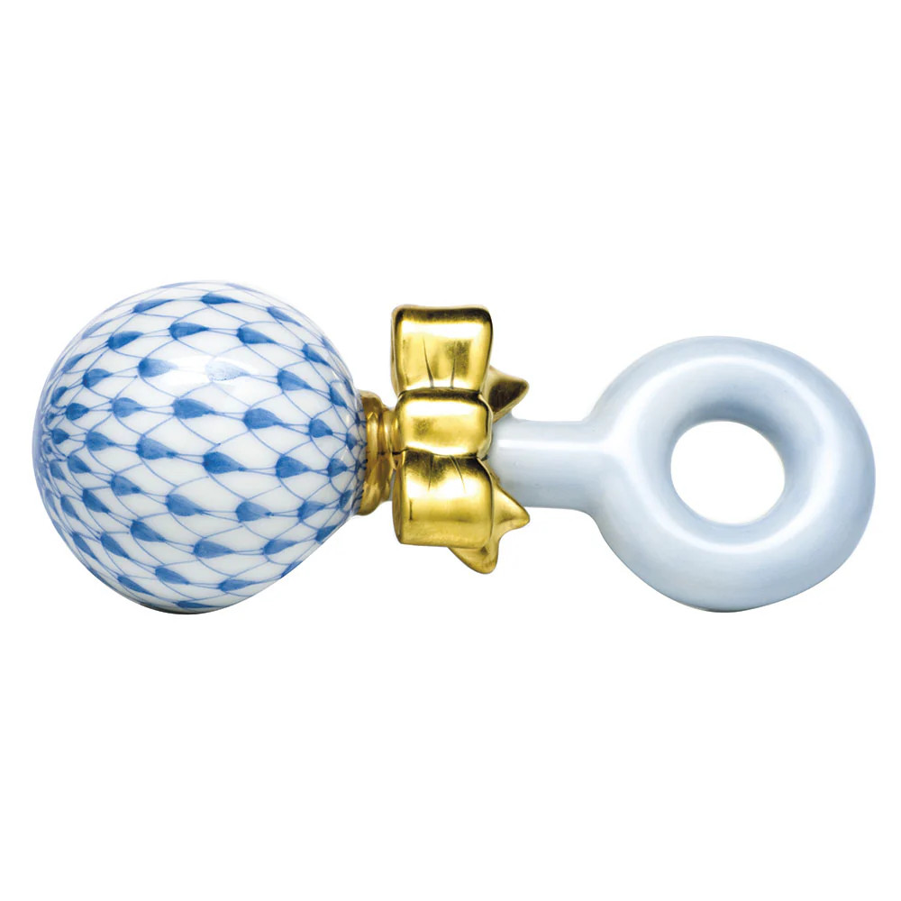 Baby Rattle Blue 4"l X 1.25"h | Fête
