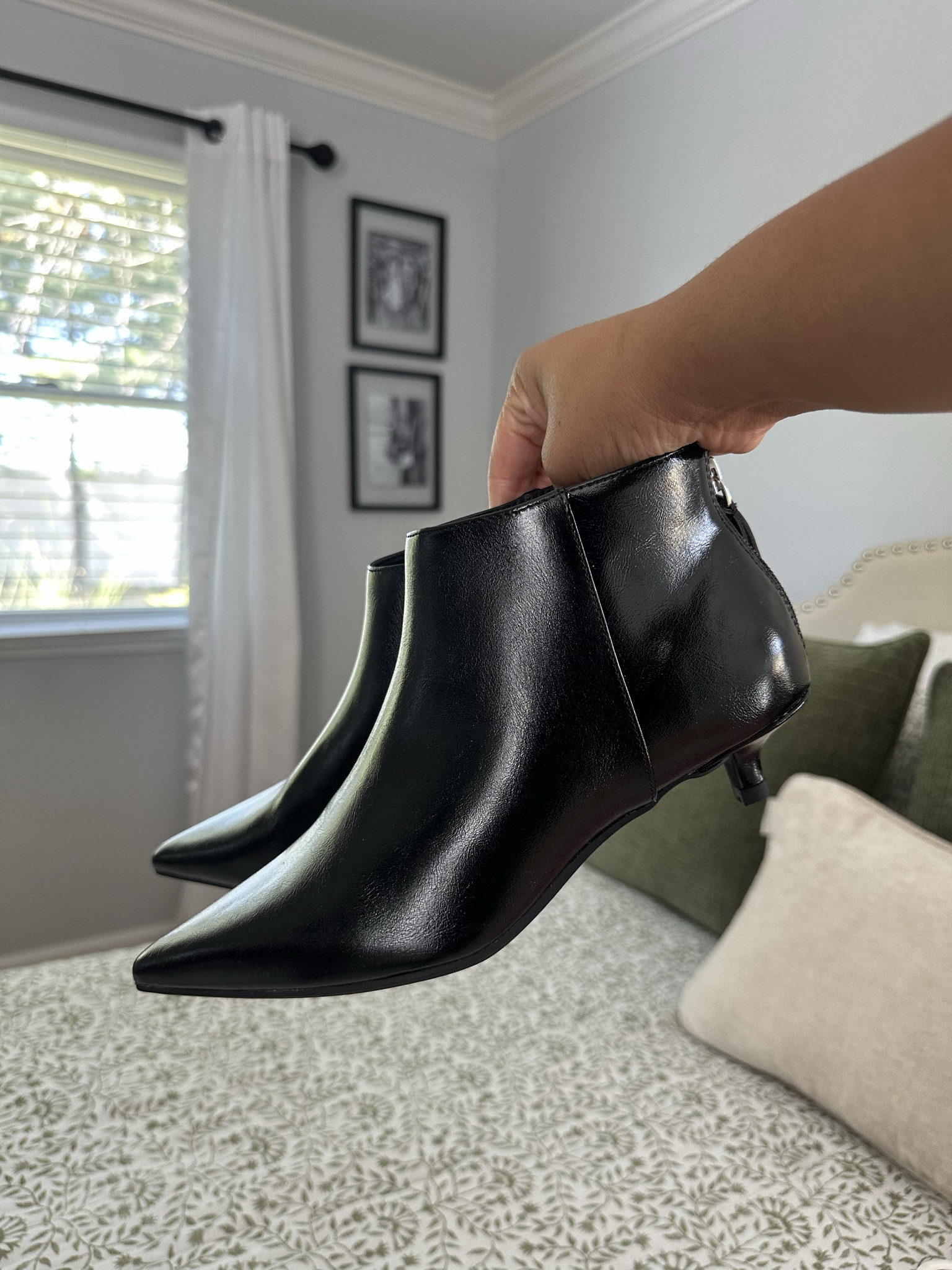 these kitten heel ankle boots are perfect for wide leg jeans! from Walmart true to size and under $60!  

 #LTKFindsUnder50 #LTKStyleTip #LTKShoeCrush