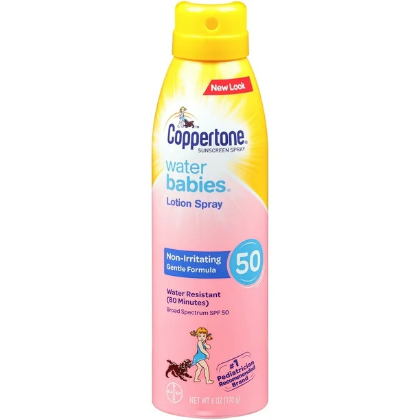 Coppertone Water Babies Quick Cover Sunscreen Lotion Spray, SPF 50, 6-Ounce Bottle | Walmart (US)