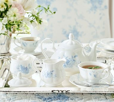 LoveShackFancy Rose Porcelain Tea Set | Pottery Barn (US)