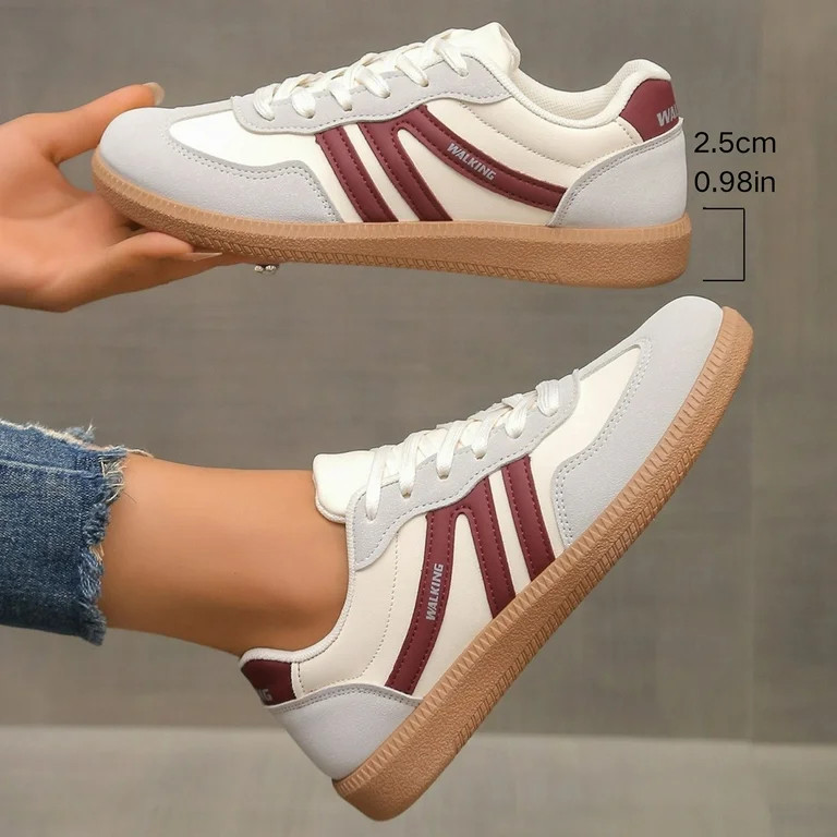 BERANMEY Women's Retro Fashion Sneakers Comfortable Casual Anti Slip Platform Low-Top Sneakers La... | Walmart (US)