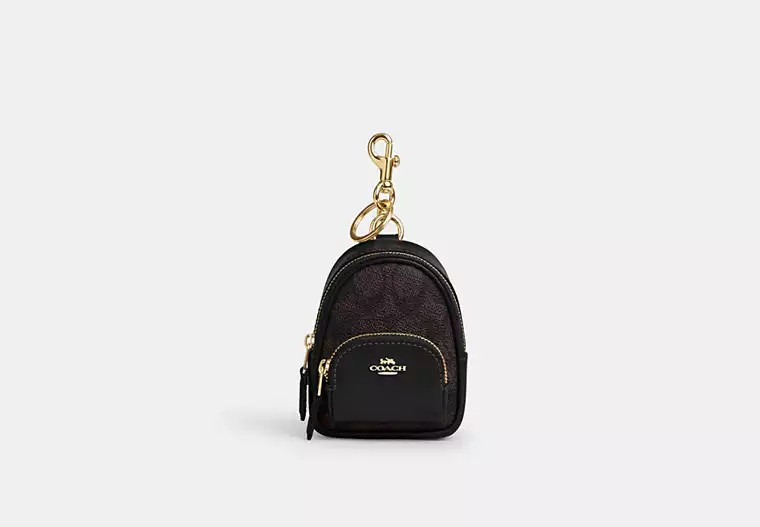 Mini Court Backpack Bag Charm In Signature Canvas | Coach Outlet US