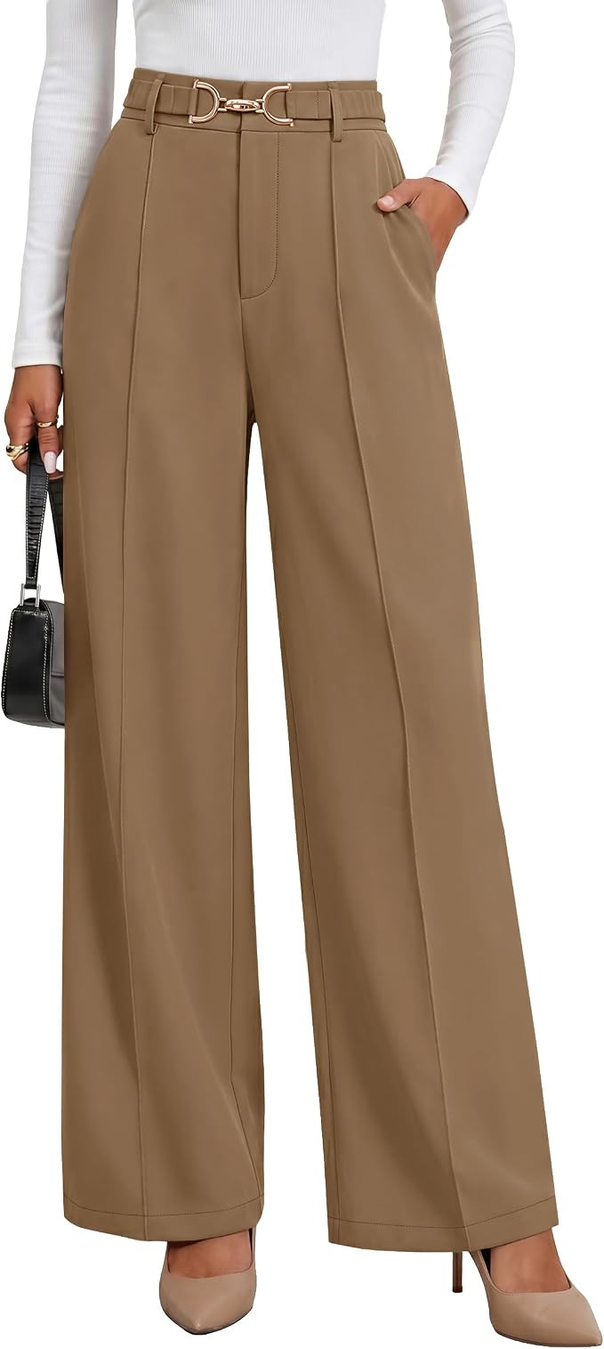 ZESICA Women's Wide Leg Dress Pants Business Casual Trousers with Pockets | Amazon (US)