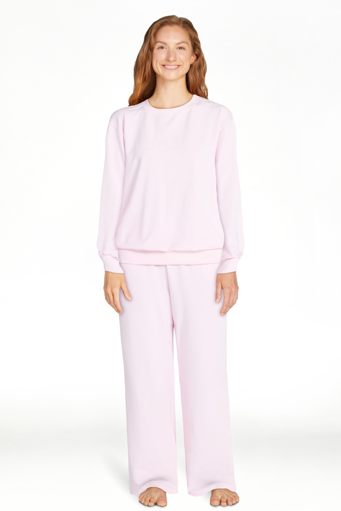 No Boundaries Cozy Sleep Long Sleeve Top and Pants Set, 2-Piece, Women’s XXS-3X | Walmart (US)