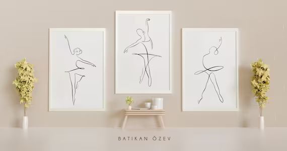 Set of 3 Minimal Ballerina Poses Prints, Abstract Ballet Dancers Posters, Female Body Illustratio... | Etsy (US)