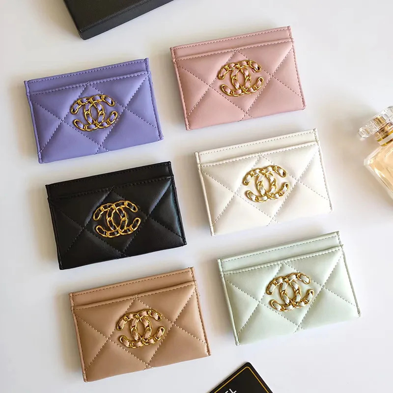 Dupe Cha-nel Wallet Makaron Color 6Colors Card Bag With Box | DHGate