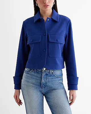Collared Cropped Jacket | Express