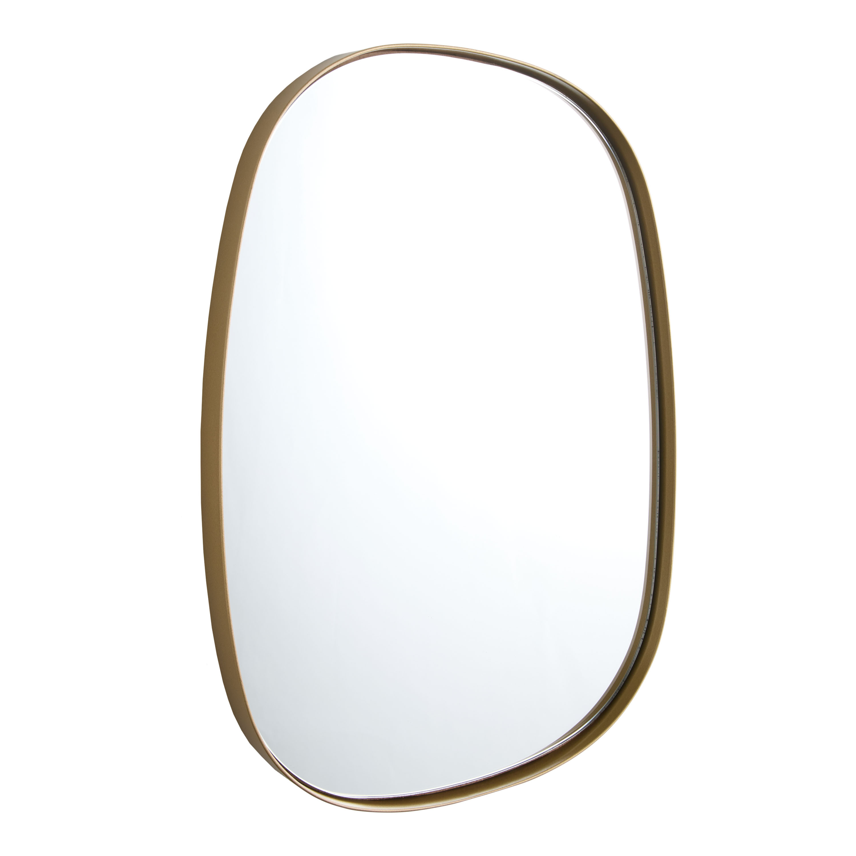 Rounded Rectangular Gold Metal Wall Mirror | World Market