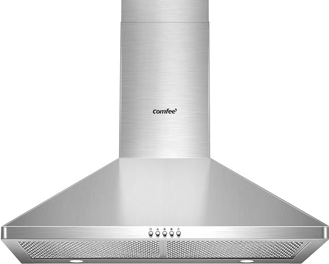 Comfee CVP30W6AST Ducted Pyramid Range 450 CFM Stainless Steel Wall Mount Vent Hood with 3 Speed ... | Amazon (US)