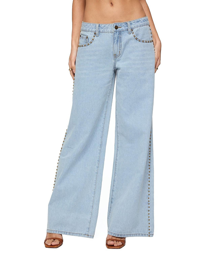Edikted Stassie Studded Low Rise Jeans | Bloomingdale's (US)